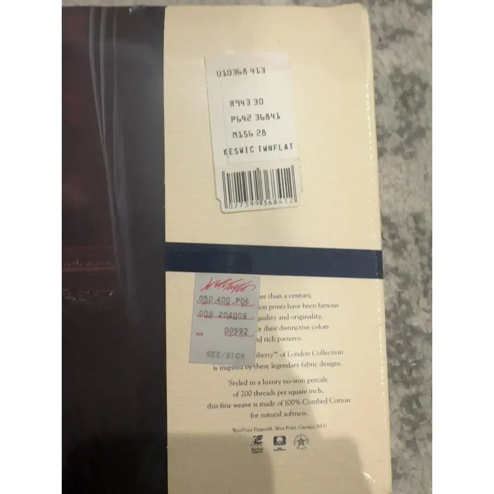 2 Vintage MARTEX Liberty Of London Twin flat Sheet Sealed 100% Cotton 1988